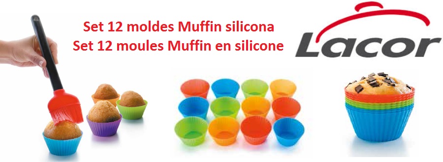 Set 12 moldes silicona muffin